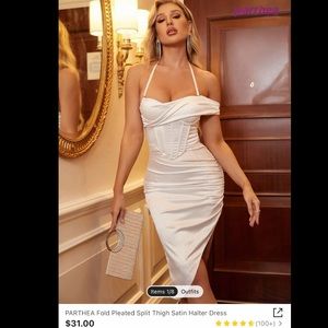 White asymmetrical medium dress